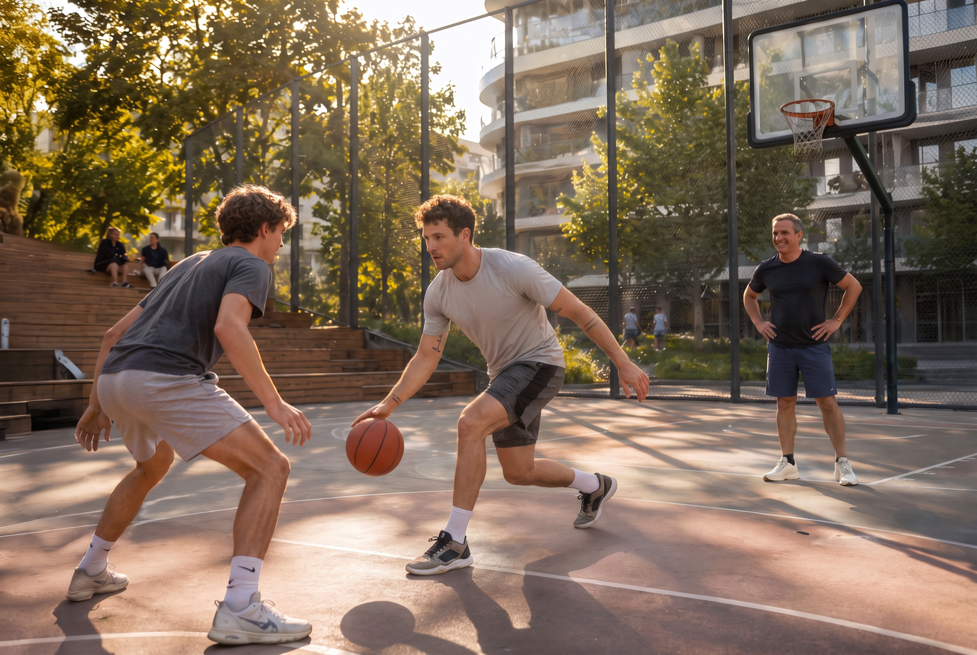 Kompleks sportowy na dachu części usługowej
